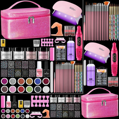 Nail Kit for Beginners with Everything: Professional Nails Kit Acrylic Set