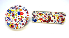 Set of 2 Tin Litho Spinner Party Noise Maker Clown Birthday Party New Years