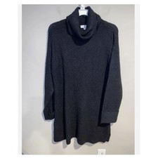 Topshop Turtleneck Sweater Dress Long Sleeve Dropped Shoulder Black XS NWT 0-2