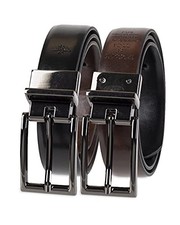 Boys 2-in-1 Reversible Belt Versatile for School, Small Black/Brown Dress