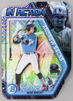 2025 Bowman Draft Chrome In Action Andrew Salas #BIA-28 Mega Box Mojo Marlins