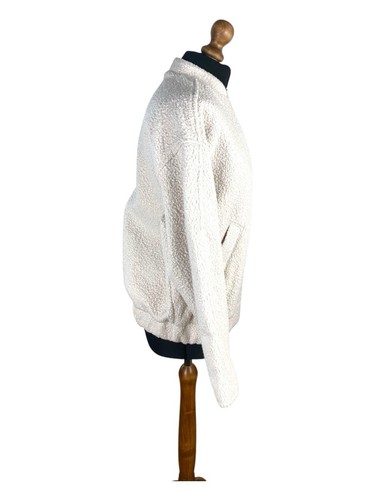 H&M Beige Oversized Teddy Bomber Jacket Women's UK Size XS - Picture 2 of 8