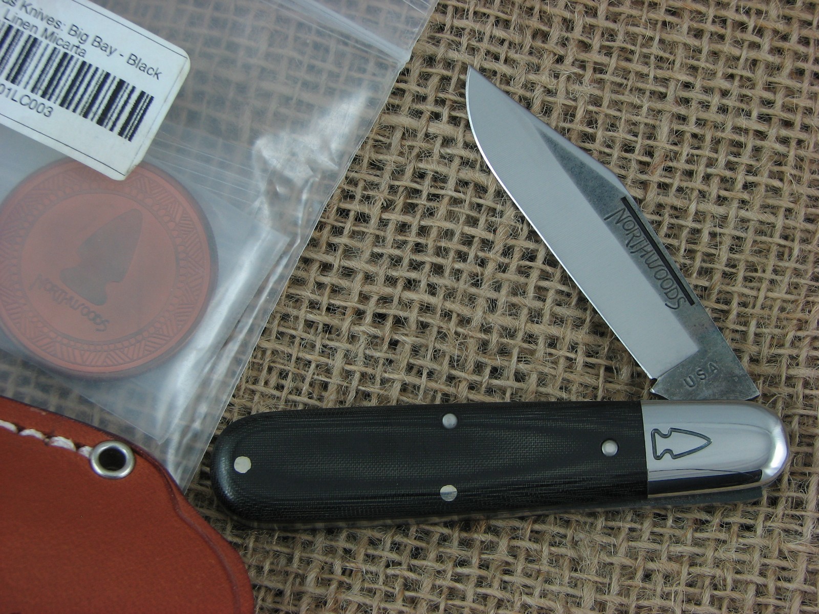 Northwoods Knives by Great Eastern Cutlery Black Linen Micarta Big Bay Barlow NR