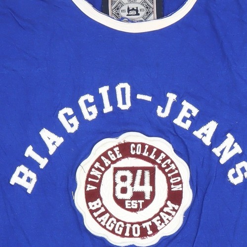 Camiseta vintage azul para mujer Biaggio - grande - Imagen 9 de 12