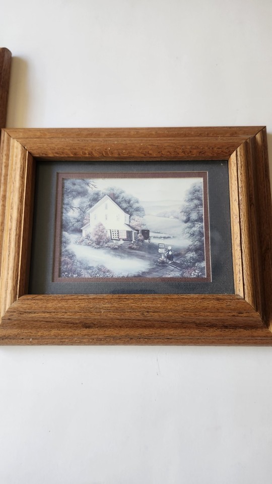 Title: Set of 2 Vintage Rustic Wood Framed Country Cottage Prints | eBay