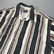 Vintage 90s Wrangler Brushpopper Striped Western Pearl Snap Shirt Aztec Men  s 2X