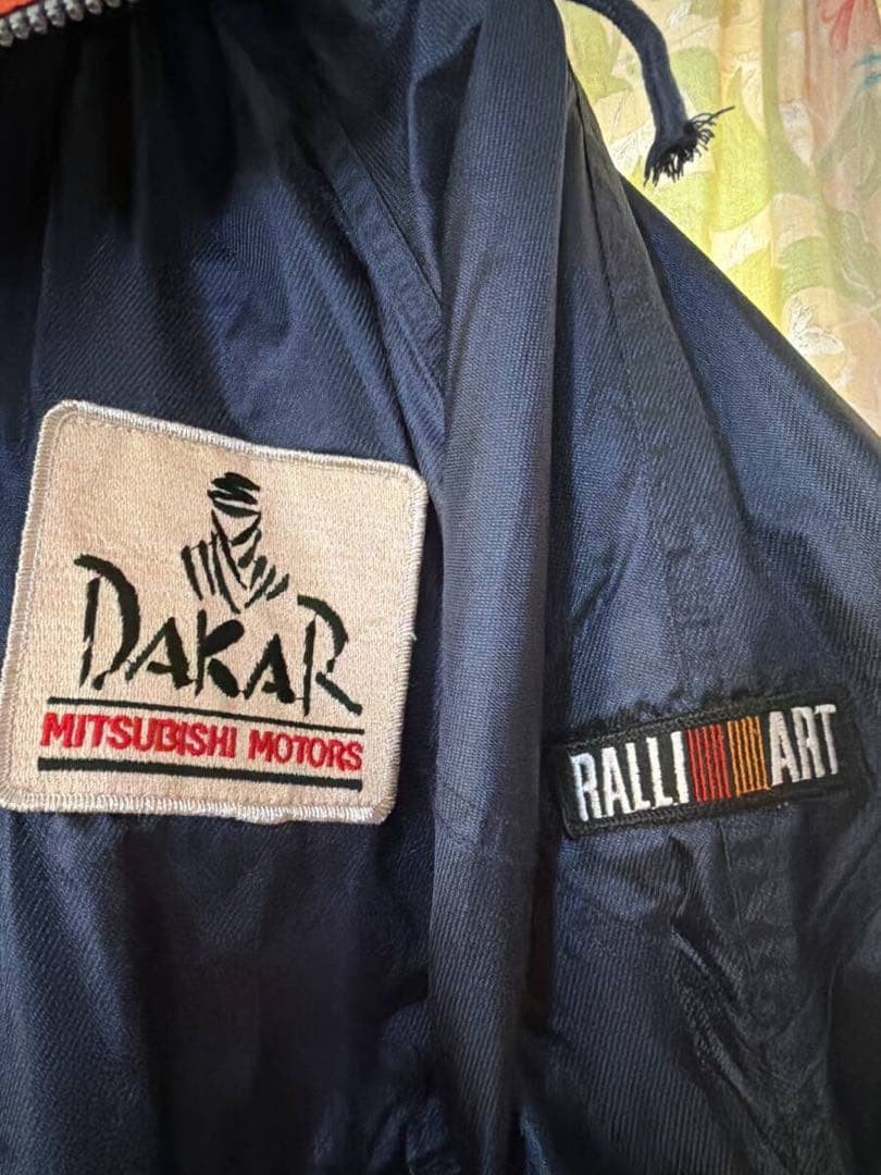 DAKAR RALLIART Navy Orange Nylon Jacket - Mitsubishi Motors | eBay