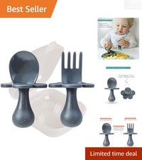 Dishwasher Safe Baby Feeding Utensils - Culinary Independence for Toddlers, Gray