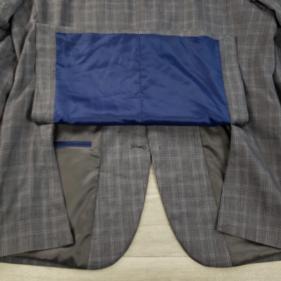 Perry Ellis Sport Coat Mens 40S Glen Check Plaid Two Button Double Vented Blazer - Image 4 of 4