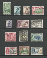 Fiji 1954-59 Elizabeth II defs, used short set.  Wmk Script CA.  SG280-293