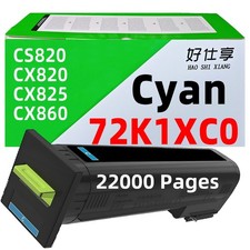 72K1XC0 Cyan Toner Cartridge Compatible for Lexmark CS820 CX820 CX825 CX860