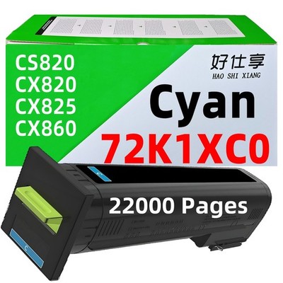 72K1XC0 Cyan Toner Cartridge Compatible for Lexmark CS820 CX820 CX825 CX860