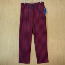 Nautica Cozy Fleece Plaid Pajama Pants Men's Medium Sleepwear Red Navy Cozy New
