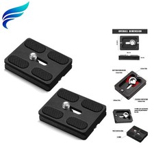2 Pieces Metal Quick Release Plate with 1/4''-20 Camera Screw Tripod Mount Pl...