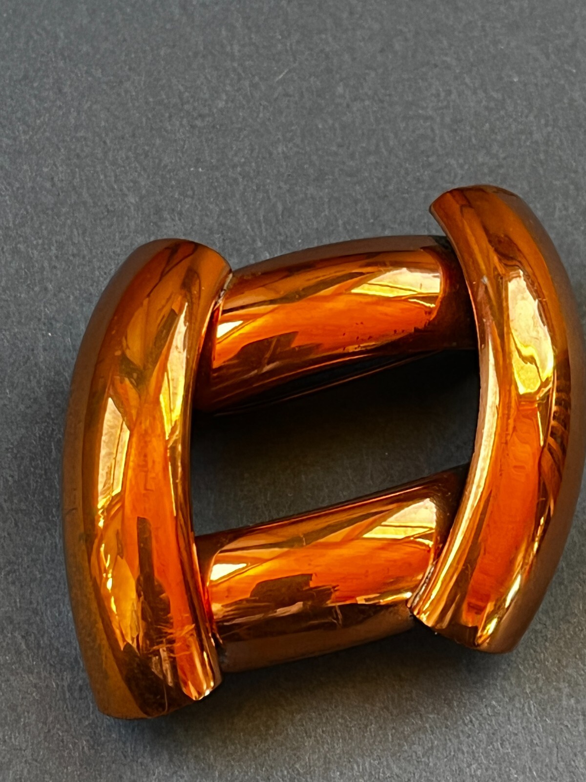 Vintage Large Solid Copper Curved Open Square Geo… - image 2