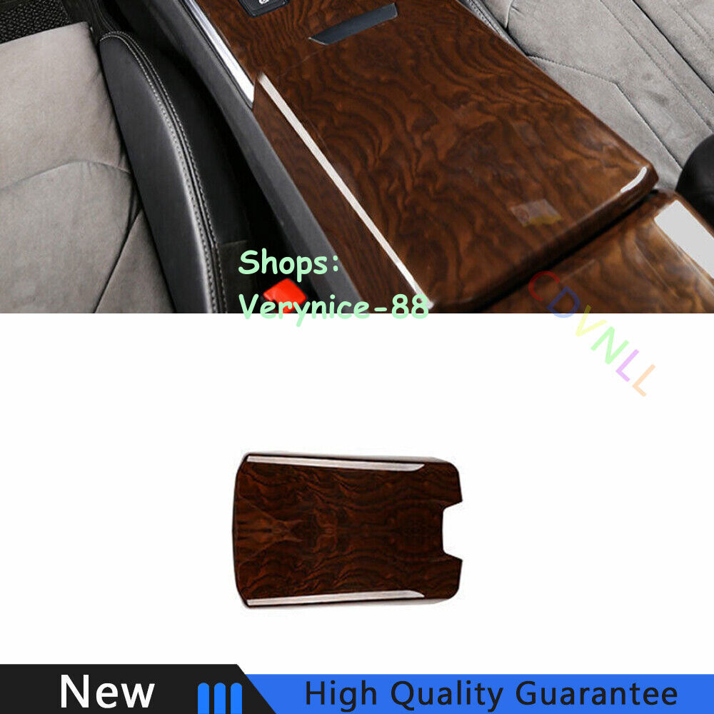 For Audi A6 A7 2019-2022 Red Wood Grain Central Console Storage Box Cover Trim