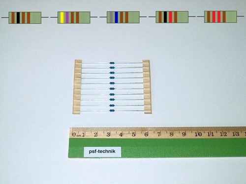20 Stück Vorwiderstände für LEDs 4-30V Maße 1,7x3,5mm 0,4W Bauform 0204 Auswahl - Bild 1 von 6