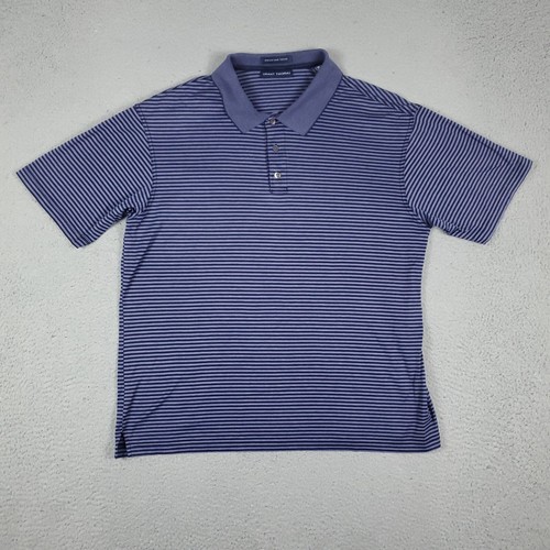 Grant Thomas Golf Striped Mercerized Cotton Casual Mens Polo Shirt Size Medium - Picture 2 of 7