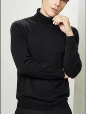 Turtle Neck Mens Winter Roll Neck Retro Long Sleeve Knit Casual Sweatshirt HOT
