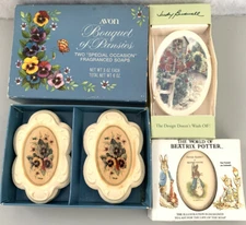 Decorative Soaps LOT OF 3 BOXES unused Hostess Guest Bath Beatrix Potter Avon +