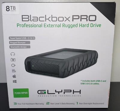 Glyph Technologies 8TB Blackbox PRO External HDD(BRAND NEW+FREE PRIORITY)