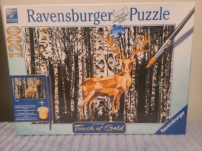 RAVENSBURGER PUZZLE ORIGINAL DIY TOUCH OF GOLD DEER 1200 PIECES No 199365