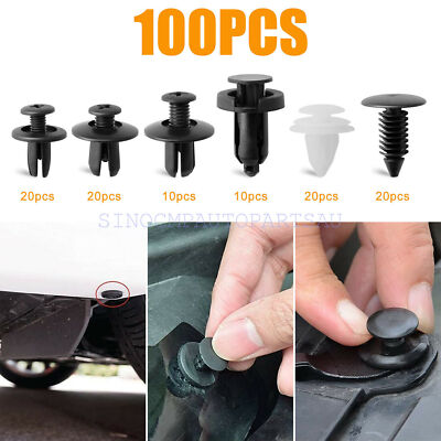 100x Car Body Plastic Trim Retainer Fastener Clips Push Fender Bumper Kit New