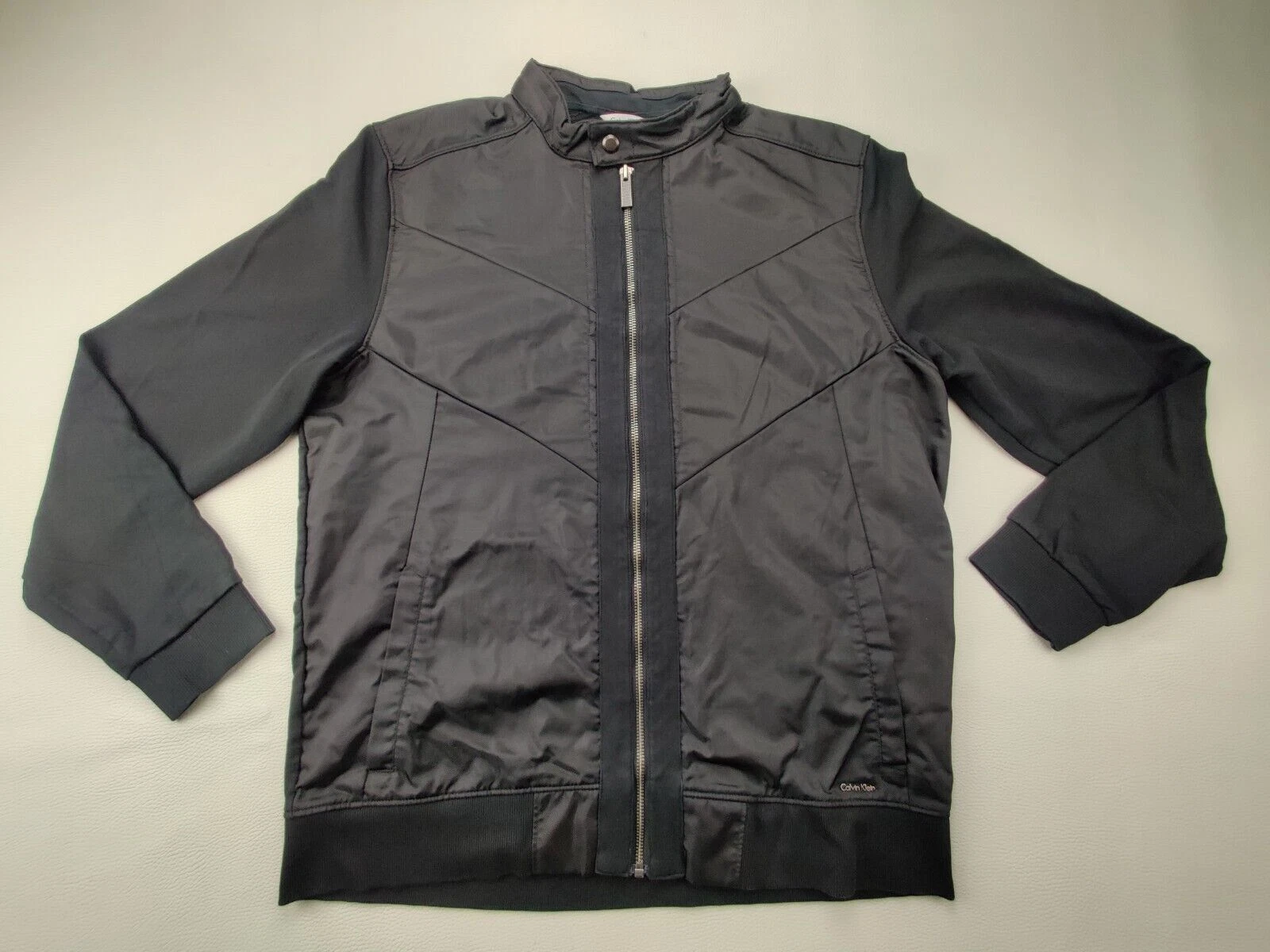 Calvin Klein Men's Large Black Full Zip Long Sleeve Jacket