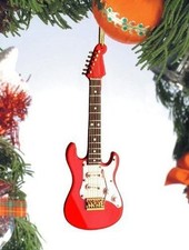 Realistic Red Electric Guitar Christmas Ornament, 5" Tall by Broadway Gifts