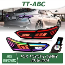 TT-ABC RGB LED Tail Lights For Toyota Camry 2018-2024 DRL Rear Lamp Dynamic Turn