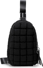 Puffer Bag Quilted Sling Bag for Women Crossbody Purse Sling Backpack Quilted Fa