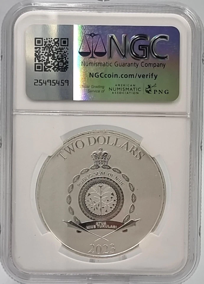 Moneda de plata Niue 2023 Hércules Greek Mythology 1 oz NGC MS69 - Imagen 2 de 2