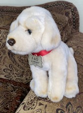 Fao Schwarz Golden Yellow Lab Retriever Dog Plush Stuffed Animal EUC 10  
