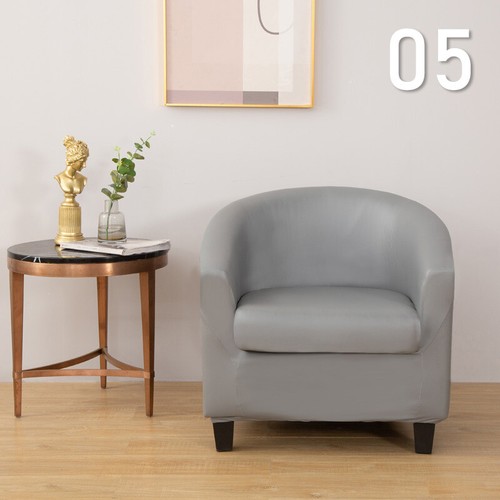 Cubierta de silla de bañera de cuero PU sofá funda deslizante sillón individual impermeable rojo protector - Imagen 16 de 24