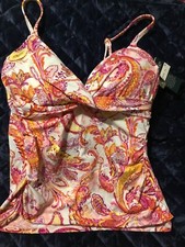 RALPH LAUREN Fiesta Paisley Tankini Top Size 8 Swimsuit 104 NWT