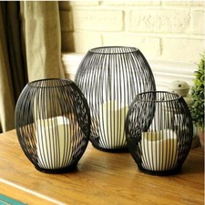 Wire Metal Candle Holder Tea Light Holder Decor Lantern Dining Table Centrepiece