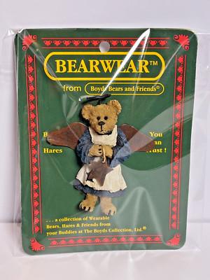 2008 Boyds Bears Bearwear Pin Bear Angel Wings Star 26093