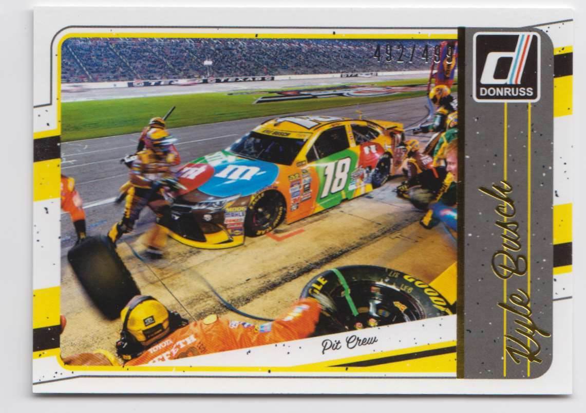 2017 Panini Donruss Base Set Gold Foil #95 Kyle Busch 492/499 Pit Crew