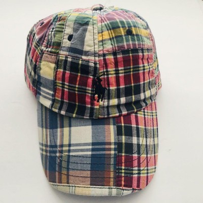 Polo Ralph Lauren Plaid Madras Men's Patchwork Baseball Style Hat Cap NWT 767325705071 | eBay