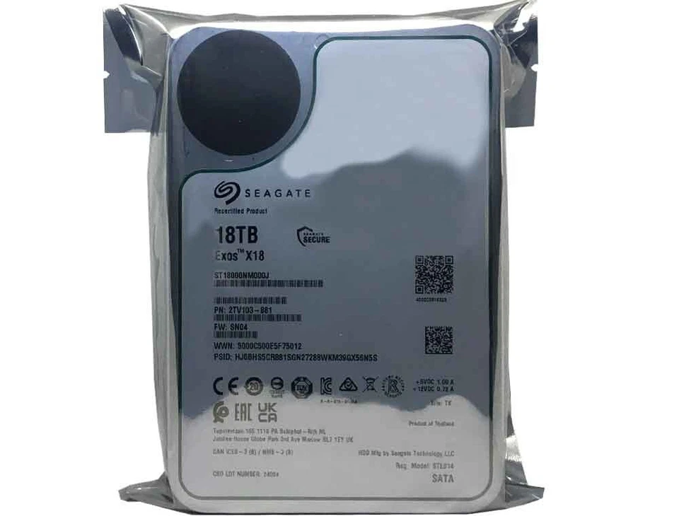 Seagate Exos X18 18TB 7200 SATA 6Gb/s 3.5" Enterprise Hard Drive - ST18000NM000J - Image 4 of 4