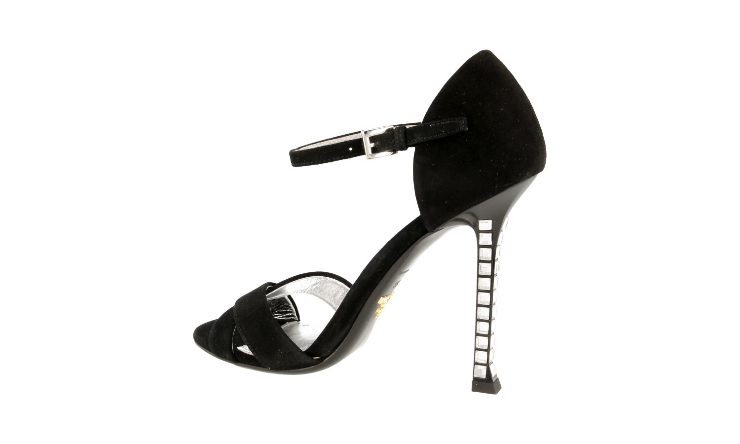 PRADA CRYSTAL High Heel Pumps Sandals - 1X571F - Black - NEW image 4