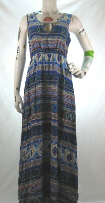 NWT Old Stock Audrey Womens SZ M Boho Chic Hippie Maxi Dress Bohemian