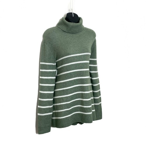 Gap Plus Size Womens Long Sleeve Green Turtleneck Sweater White Stripes  Size XXL | eBay