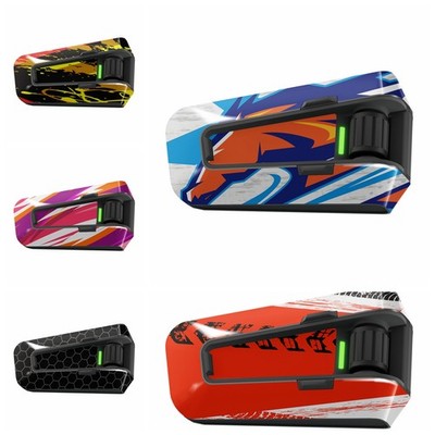 For Cardo Packtalk Edge Neo Glossy Vinyl Wrap Sticker Cover x1 Black Orange