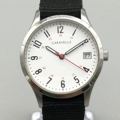 Caravelle Womens Watch 30mm White Dial Date 43M118 Stainless Steel New Battery