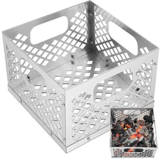 Pasimy 12 x 12 x 7.5'' Charcoal Fire Basket for Offset Smoker, Grill Accessor...