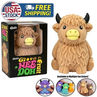 Cute Highland Cow Sensory Squishy Toy Slow Rise Anxiety Relief Fidget Toy Pack