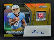 2025 Panini Prizm OMARION HAMPTON 7/10 RC NFL Players Patch Auto Gold #RPH-OHN