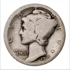 1916 Mercury Dime-90% Silver- Scarce Better Date Philadelphia Mint #5560