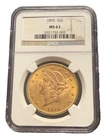 US 1895 Gold $20 20 Dollars NGC MS63 Double Eagle Liberty Head
